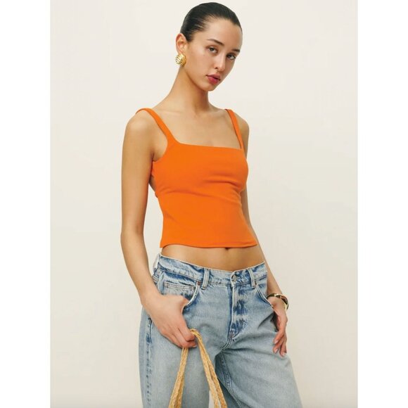 Reformation Tops - Reformation Cairo Knit Top S Citrus Summer Vacation Festival Stretch Vibrant